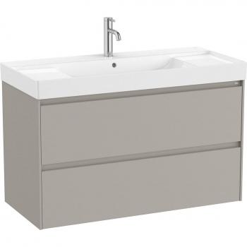 Mueble de baño Roca Ona con 2 cajones y lavabo, color Gris arenado