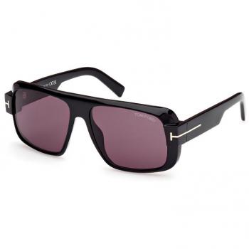 Tom Ford Turner Navigator Sunglasses, Black/Purple Solid, 58mm, Size: One Size