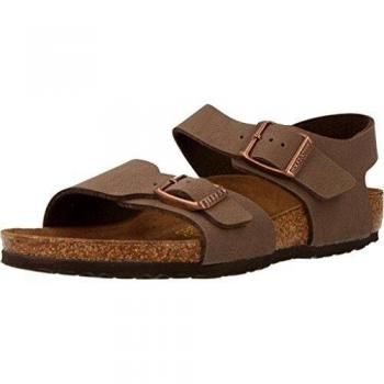Birkenstock New York Kids Narrow Birkibuc Sandals - Mocha Brown EU 25