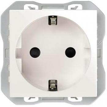 Enchufe Schuko Empotrable Simon 270 Blanco, Toma Tierra, 250V, 16A, Fácil Instalación, Diseño Plano y Fino