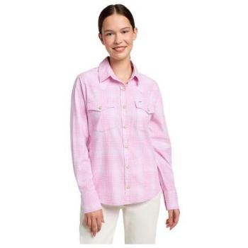 Camisa de Mujer de Manga Larga Estampada en Cuadros Regular Western Sugar Lilac Talla L