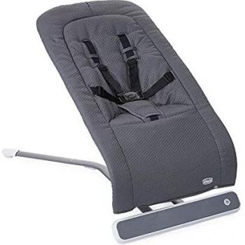 Chicco RHYTHM'N'Sound - Tumbona electrónica para niños con sonidos naturales y nenas, respaldo reclinable, color gris
