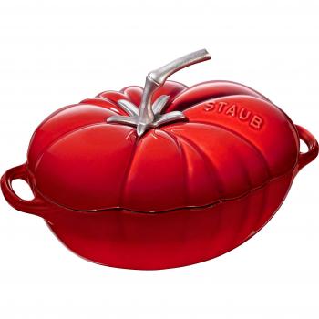 Polvo 40511 - 774 - 0 Cocotte Tomate, Asador, hierro fundido, Rojo Cereza, 25 cm