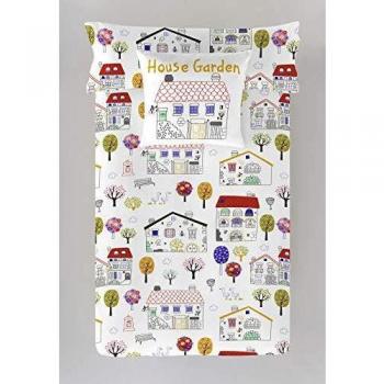 Icehome S2802793 Funda Nórdica Garden House, Tamaño Cama de 105, 180 X 220 + 45 Cm