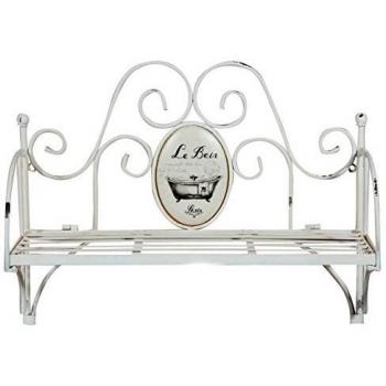Colgador de hierro forjado Le Bain con acabado Shabby 55,5x19x43 cm