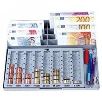 Q-Connect 927748 Casier monnayeur metálico 8 departamentos 1 bandeja plástico altura 57 – 25 mm 270 x 327 mm 2100 G), varios colores