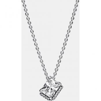 Collar Pandora Timeless Halo Rectangular Brillante de plata