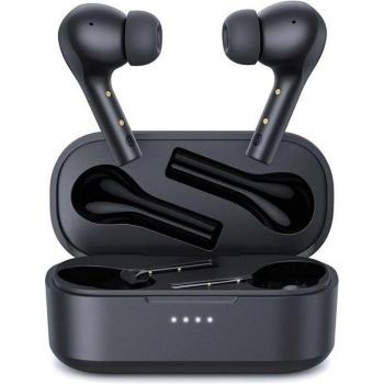 Aukey TWS EP-T21P Auriculares Inalámbricos Bluetooth con Caja de Carga Portátil, Audio de Alta Fidelidad, Negros