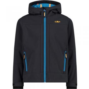 CMP Kids Softshell Jacket with Fixed Hood - Breathable, Insulating, Water-Resistant, Anthracite