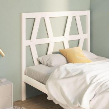 Cabecero de cama blanco 96x4x100 cm madera maciza de pino