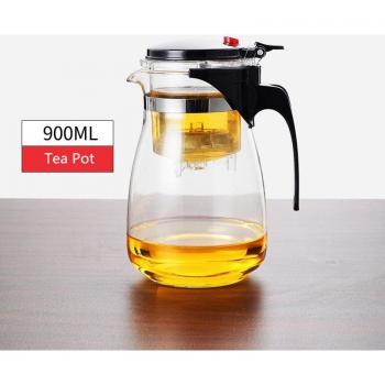 Juego de Té Kung Fu Chino con Infusor de Vidrio Resistente al Calor y Cafetera Puer para Oficina