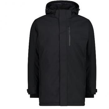 CMP Men's Black Snaps Hood Parka - Size 52