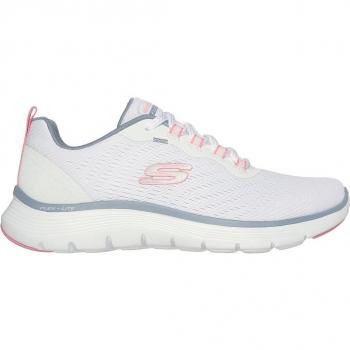 Zapatillas Skechers Flex Appeal 5.0 Mujer Blanco/Rosa/Azul