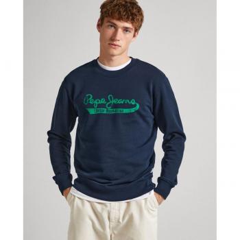 Sudadera Pepe Jeans Roi Marino - Sudadera de hombre con cuello redondo y logo estampado