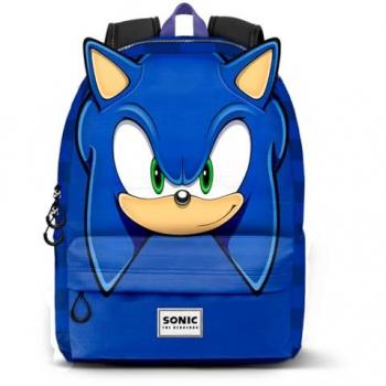 Mochila pequeña Sonic The Hedgehog Sega Sight, dimensiones 14x23x34 cm, color azul, capacidad 10 L