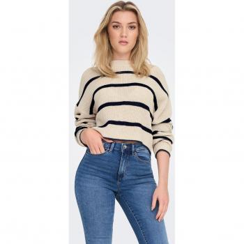 Jersey de punto cropped para mujer en color blanco