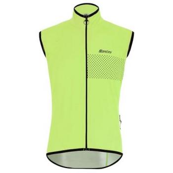 Chaleco impermeable Santini Guard Nimbus verde fluor negro - Corte Sleek - TASCABILE ANTIPIOGGIA - XS