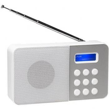 Denver DAB-33 - Radio Despertador Altavoz Portatil Analógica y Digital, con Batería Reloj y Alarma, 1W,
