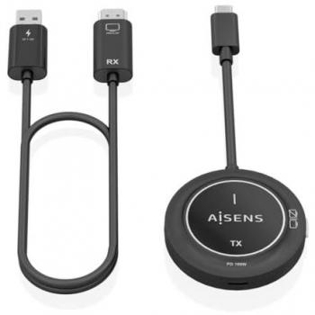 Adaptador/Transmisor de Vídeo Inalámbrico USB Tipo-C a HDMI 1080P 30m con Carga PD 100W - Negro