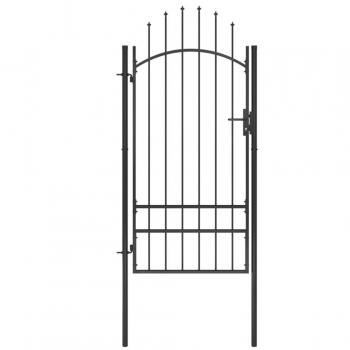 Sturdy Black Steel Garden Gate 1x2.5m with Locking System