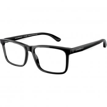 Emporio Armani EA3227 6051 Gafas Recetadas para Hombre Negras, Armazones para Hombre Negros, 56 Lentes Recetadas Para Hombre Negros