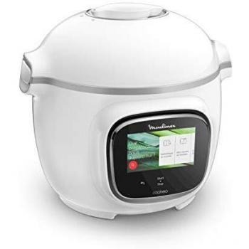 Multicuiseur Inteligente Moulinex Cookeo Touch 6L, Pantalla Táctil, 250 Recetas, 13 Modos de Cocción, Alta Presión, Blanco CE901100