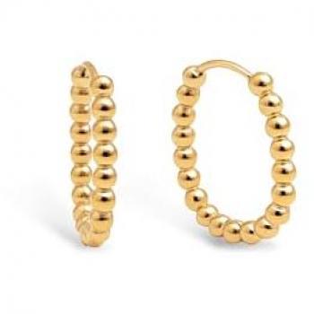 Pendientes Ovalados Dana Dots - Acero Bañado en Oro de 18Kt con Cierre Congo/Click - Joyas para Mujer