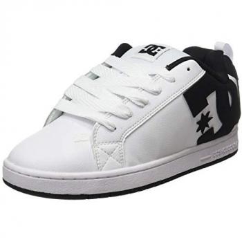 DC Shoes - Zapatillas de hombre Court Graffik, características: diseño en color blanco y negro, material de piel, modelo 300529-WLK, talla 38.5 EU