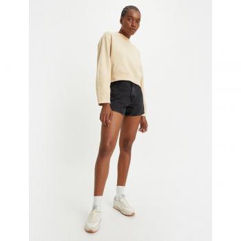 Levi's® 80's Mom Shorts - Not To Interrupt - Black Cotton Denim Shorts, Female, Size W24, Zip and Button Fastening