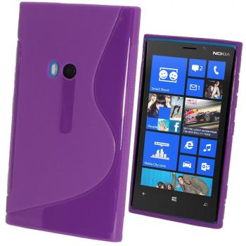 igadgitz S Line Viola Case TPU Gel Funda Cover Carcasa para Nokia Lumia 920 Windows Smartphone + Protector de pantalla