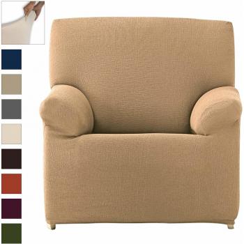 Eiffel Textile Elegante Adaptable Lavable Funda Sofá 1 Plaza, Poliéster, Beige