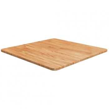 Mesa cuadrada de madera de roble marrón claro tratada 60x60x1,5 cm