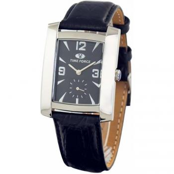 Time Force Unisex Analog Quartz Watch with Black Leather Strap (30mm) TF2341B-02