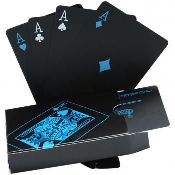 Impermeable Poker Tarjetas Negra Tarjetas de Juego profesional póquer tarjeta Playing Cards – Cartas de plástico Top calidad de póquer para su póquer Placer, negro