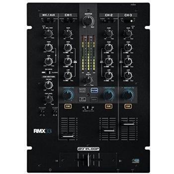 Scratch de DJ / Mezclador Battle Reloop RMX-33i - 3 + 1 Canales con efectos de color y sonido al instante, ecualizador de 3 bandas