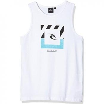 Rip Curl Square Combine Tank Tee - Camiseta para niño, color blanco, talla 16