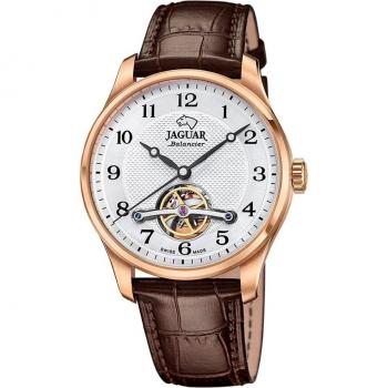 Reloj Jaguar J967/1 Automatic Collection para Hombre con Caja de Acero Inoxidable 316L Plateado y Correa de Piel Marrón