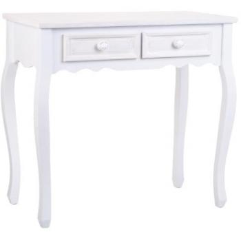 Recibidor-Consola de Madera Blanco con 2 Cajones 80x40x75