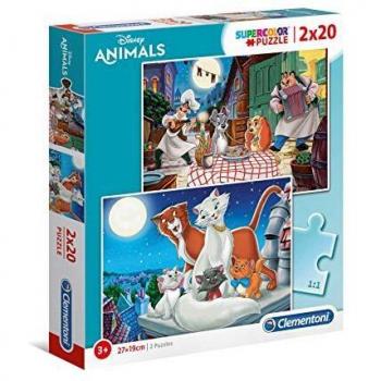 Clementoni 2 Puzzles 20 Piezas Disney Animals, Color