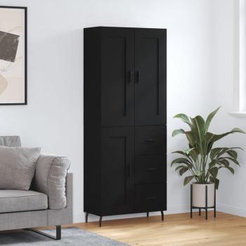 Alacena aparador alto de madera multicapa contrachapada negro 69,5x34x180 cm