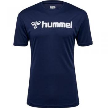 Hummel Unisex Short Sleeve Logo Jersey, Navy, 2XL