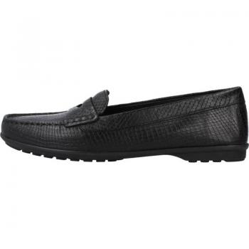 Mocasines de Mujer Geox D Elidia A Negro, con diseño elegante, material exterior en piel, suela de goma antideslizante, plantilla acolchada para mayor comodidad y cierre tipo slip-on