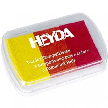 Almohadilla para sellos HEYDA 3 colores, amarillo/naranja/rojo