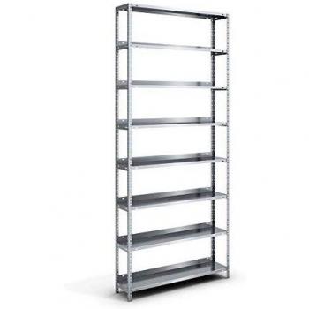 Estantería atornillable para archivadores zincada Hofe, altura 2550 mm, dimensiones 1000 x 300 mm