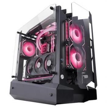 Caja Gaming ATX Mars Gaming MC-Edge RGB, Semitorre con Paneles de Cristal Templado, Soporte Refrigeración Líquida hasta 240mm, USB-C y USB 3.0, Color Negro