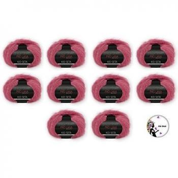 Pro Lana Kid Seta Edition Sets de bajo consumo: Lana Highlight: 70% super de Kid Mohair, 30% Seda unidad, longitud aprox. 210 M/25g, grosor 3,5 - 4,5 mm hileras 10 x 10 cm 23 m/36R + Regalos de Button KID SETA FarbNr. 36 + 1 Button