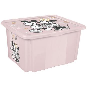 Caja de almacenamiento Keeper Karolina 42,5 x 35,5 x 22,5 cm, rosa nórdico, capacidad de 24 litros