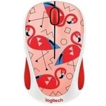 Logitech M238 Party collection Flamingo - Ratón inalambrico, color blanco y rojo