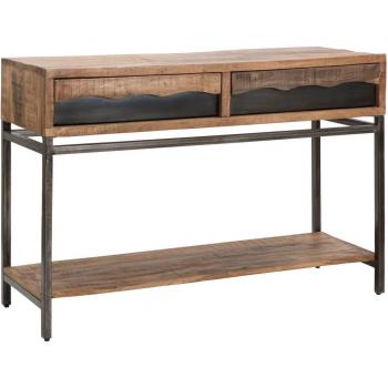 Consola MF602 de Madera Marrón, 118x40x80 cm, Epikasa