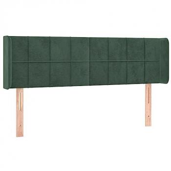 Cabecero con LED de terciopelo verde oscuro 147x16x78/88 cm